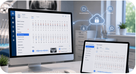 Dental practice management integration and analytics dashboard
