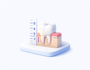Recession and CAL periodontal measurements illustration