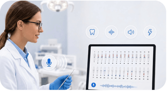 Dental voice recognition dashboard and dentist using AI software