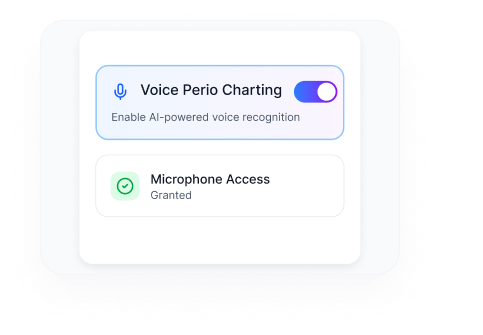 Enable voice perio charting settings screen