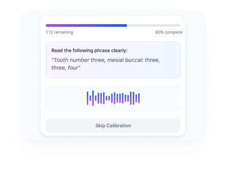 Voice calibration setup screen