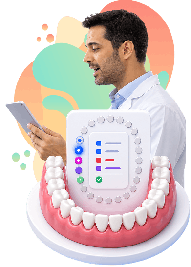 Dentist using voice charting periodontal documentation system
