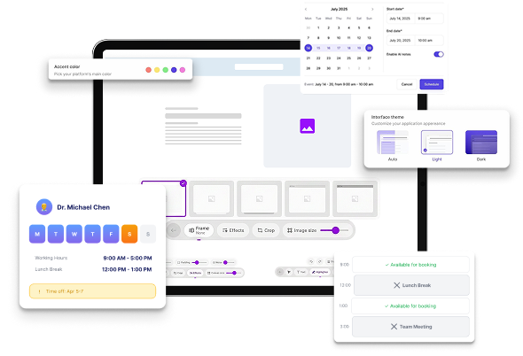 Dentulu widget customization dashboard interface